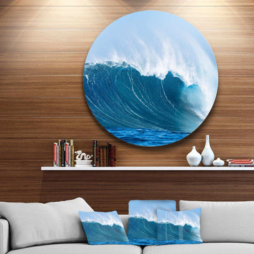 Sky Hitting Ocean Waves - Sea & Shore Circle Metal Wall Decor